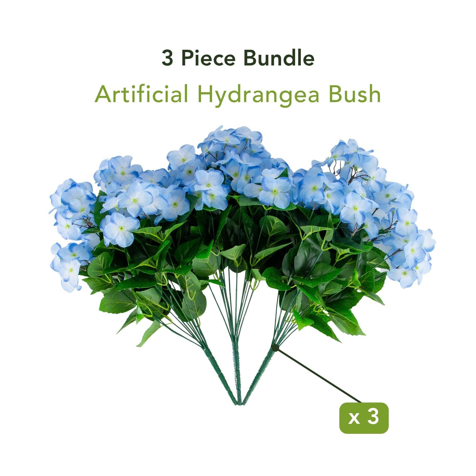 19" UV Resistant Artificial Hydrangea Bushes